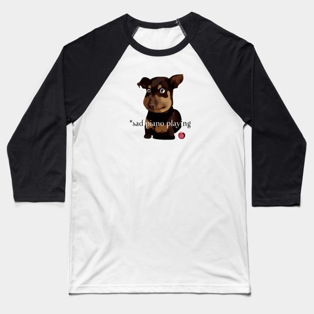 *Sad Piano Playing Baseball T-Shirt by Ginny Designs 